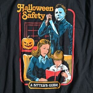 New! Halloween Safety: A Sitter’s Guide Black Tee. Large.